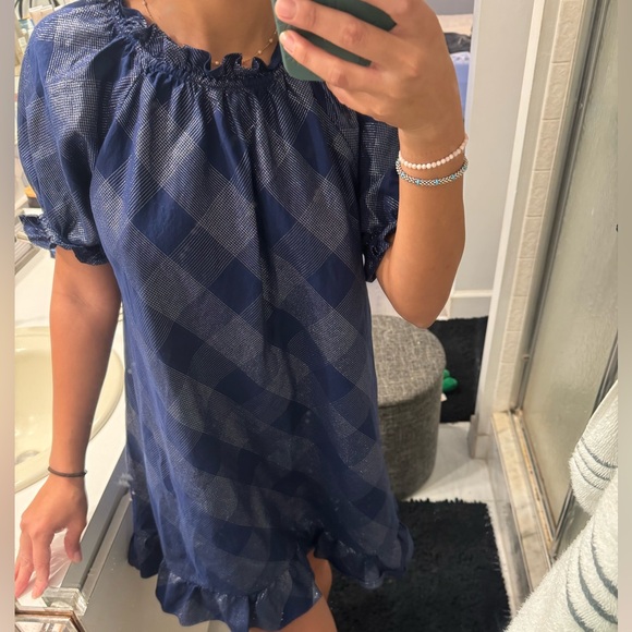 Hill House Blue and Purple Plaid Mini Dress - Picture 3 of 5